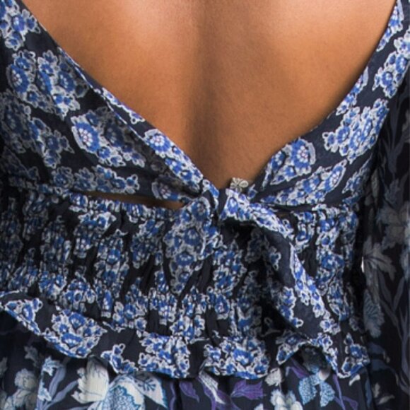 NWT Taylor Women's Floral Mixed Print Smocked Top Tiered Maxi Dress - Picture 4 of 7